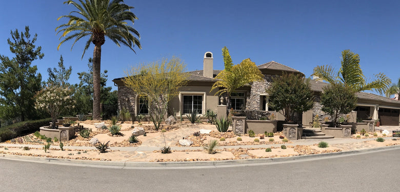 Decorative stones in a front yard application