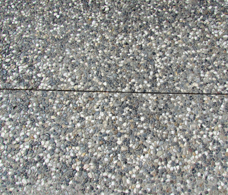 An exposed aggregate concrete installation